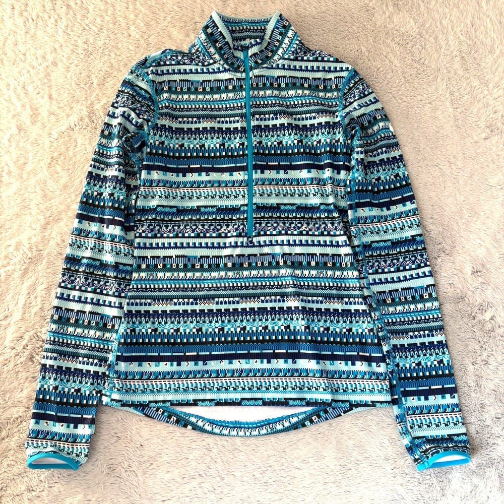 Nike Pro Hyperwarm Dri Fit Women S Long Sleeve Run Top Blue  1/4 Zip Pullover‎